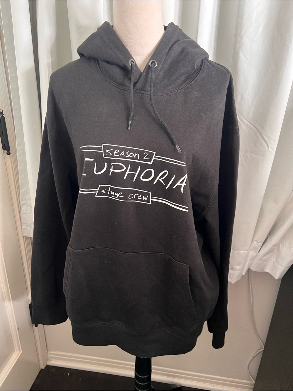 EUPHORIA rare merch! Black stage crew sweatshirt/hoodie. Unisex XL. New.